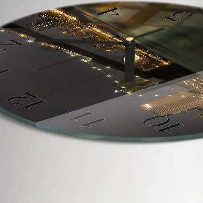 Hodiny s fotkou skleněné kulaté Horizont