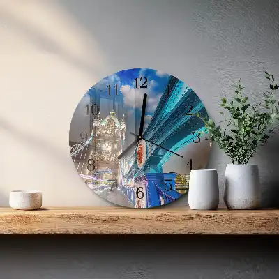 Kulaté skleněné hodiny na stěnu Most