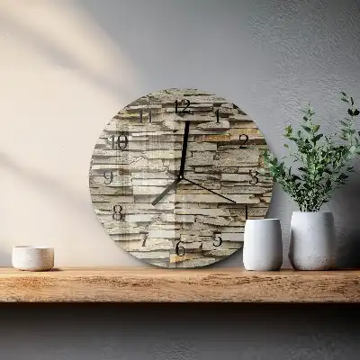 Kulaté skleněné hodiny na zeď Kameny