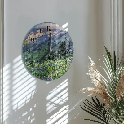 Hodiny na skle kulaté Luční hora