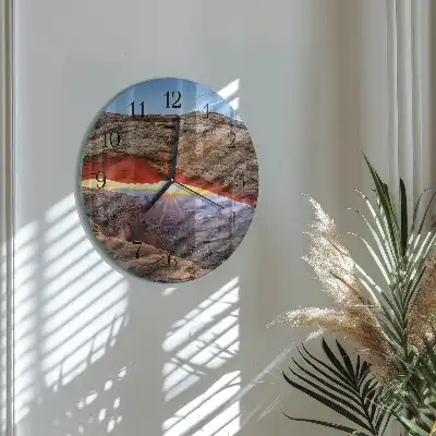 Hodiny na skle kulaté Velký kaňon