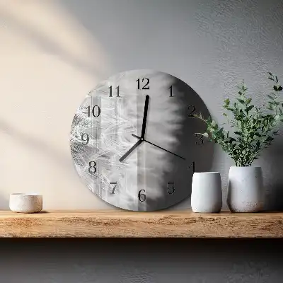 Nástěnné hodiny skleněné kulaté Pampeliška