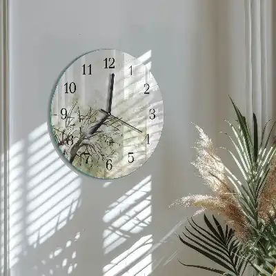 Nástěnné hodiny skleněné kulaté Strom