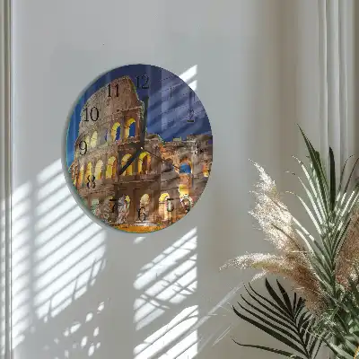 Hodiny na skle kulaté Koloseum