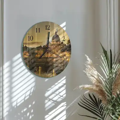 Hodiny na skle kulaté Bazilika