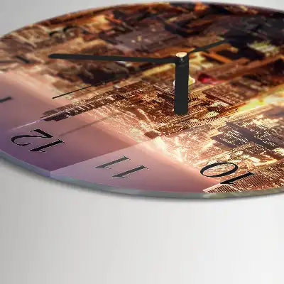 Kulaté skleněné hodiny na stěnu Horizont