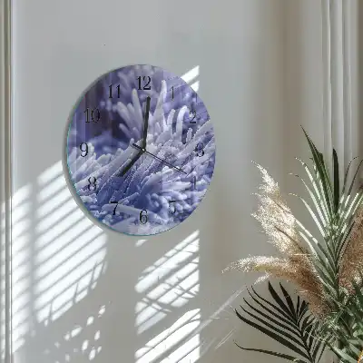 Kulaté skleněné hodiny na stěnu Sasanka