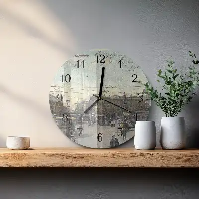 Kulaté skleněné hodiny na stěnu Pohlednice