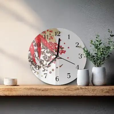 Nástěnné hodiny skleněné kulaté Paprika