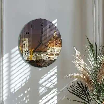 Nástěnné hodiny skleněné kulaté Bazilika