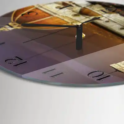 Nástěnné hodiny skleněné kulaté Bazilika