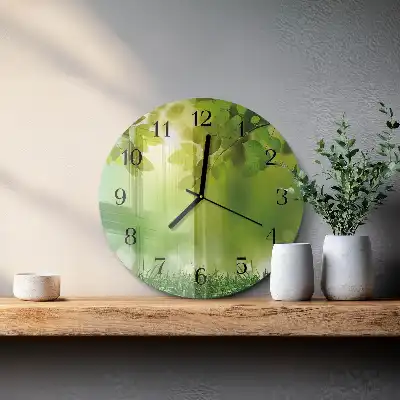 Kulaté skleněné hodiny na zeď Jaro