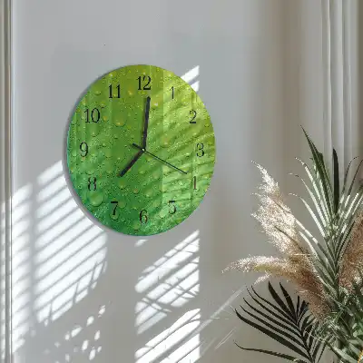 Nástěnné hodiny skleněné kulaté Kapky