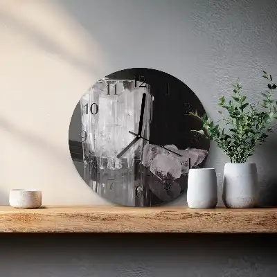 Hodiny s fotkou skleněné kulaté Led