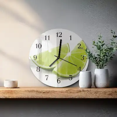 Hodiny na skle kulaté Uhličitan vápenatý