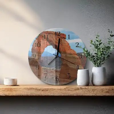 Kulaté skleněné hodiny na stěnu Velký kaňon