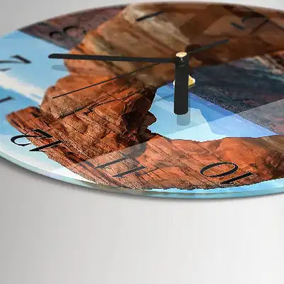 Kulaté skleněné hodiny na stěnu Velký kaňon