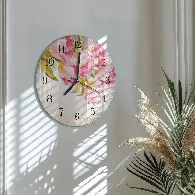 Nástěnné hodiny skleněné kulaté Akvarely
