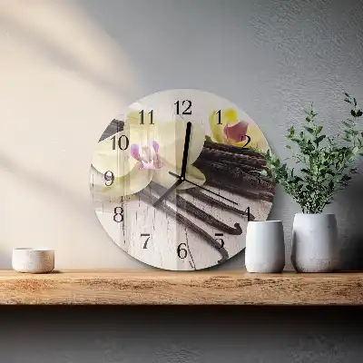 Nástěnné hodiny skleněné kulaté Vanilka