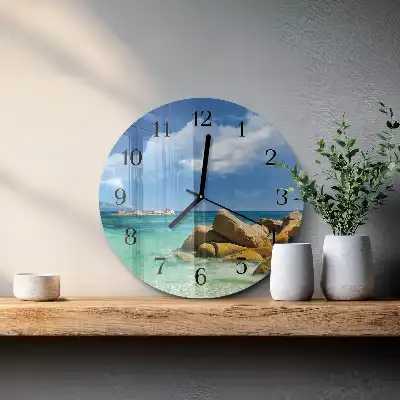 Kulaté skleněné hodiny na zeď Moře