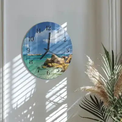 Kulaté skleněné hodiny na zeď Moře