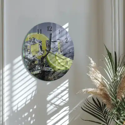 Nástěnné hodiny skleněné kulaté Citrusové plody