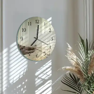 Kulaté skleněné hodiny na stěnu Lodž