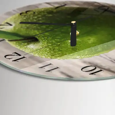 Kulaté skleněné hodiny na stěnu Jablka