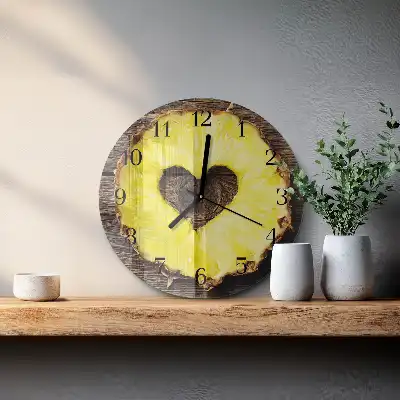 Hodiny na skle kulaté Ananas