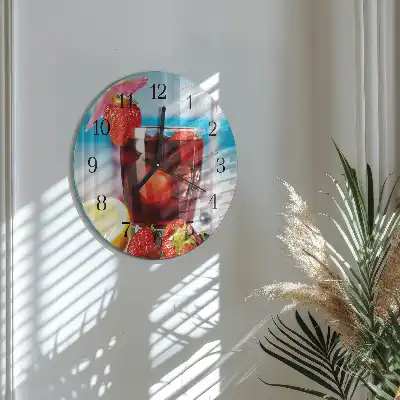 Kulaté skleněné hodiny na stěnu Pití