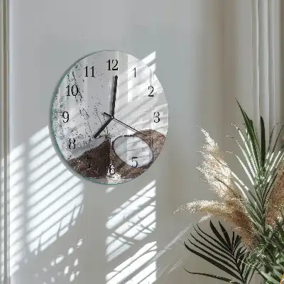 Hodiny s fotkou skleněné kulaté Kokosové ořechy