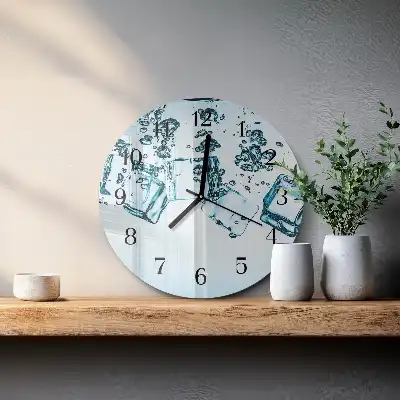 Nástěnné hodiny skleněné kulaté Led