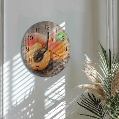 Hodiny na skle kulaté Meruňky