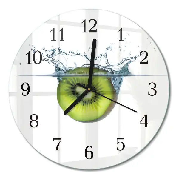 Nástěnné hodiny skleněné kulaté Kiwi