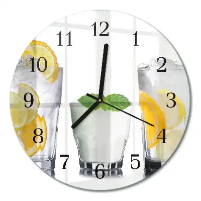 Kulaté skleněné hodiny na zeď Citrus