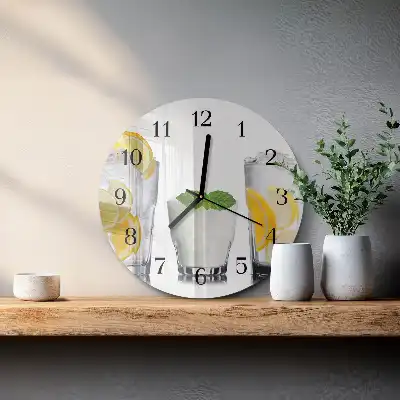 Kulaté skleněné hodiny na zeď Citrus