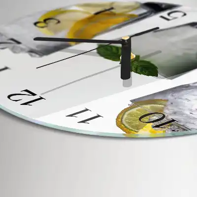 Kulaté skleněné hodiny na zeď Citrus