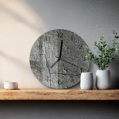 Hodiny s fotkou skleněné kulaté Přírodní kámen