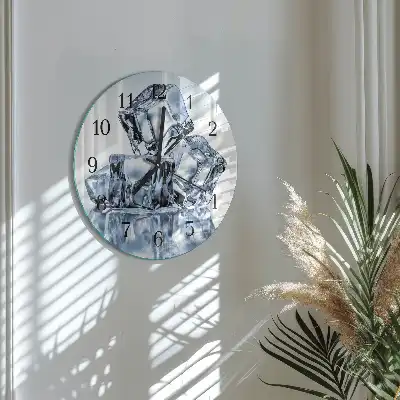 Kulaté skleněné hodiny na zeď Led
