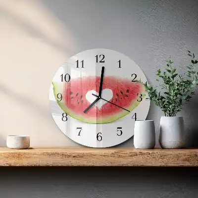 Hodiny na skle kulaté Vodní meloun