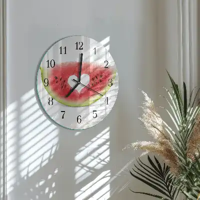 Hodiny na skle kulaté Vodní meloun