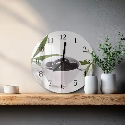 Kulaté skleněné hodiny na stěnu Olivy