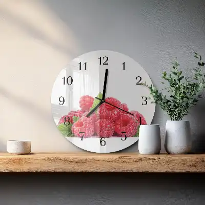 Hodiny s fotkou skleněné kulaté Maliny