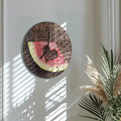 Kulaté skleněné hodiny na zeď Vodní meloun