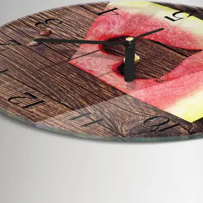 Kulaté skleněné hodiny na zeď Vodní meloun