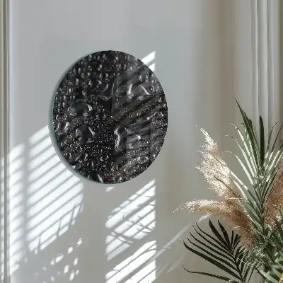 Hodiny na skle kulaté Kapky