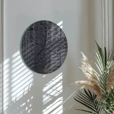 Kulaté skleněné hodiny na stěnu Kapky