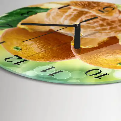 Nástěnné hodiny skleněné kulaté Pomeranče