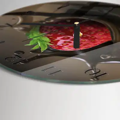 Nástěnné hodiny skleněné kulaté Čokoláda