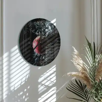 Hodiny na skle kulaté Jablko